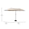 Flash Furniture Elizabeth Commercial Grade 15 FT Triple Head Patio Umbrella with Crank and Easy Lift Functionality in Tan GM-WL-UU021-TAN-GG - alternate 4